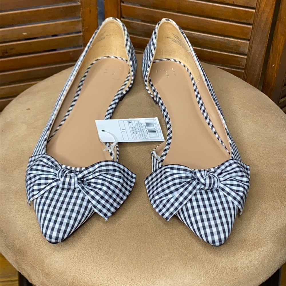 A New Day Plaid Pointed Toe Flats Size 11